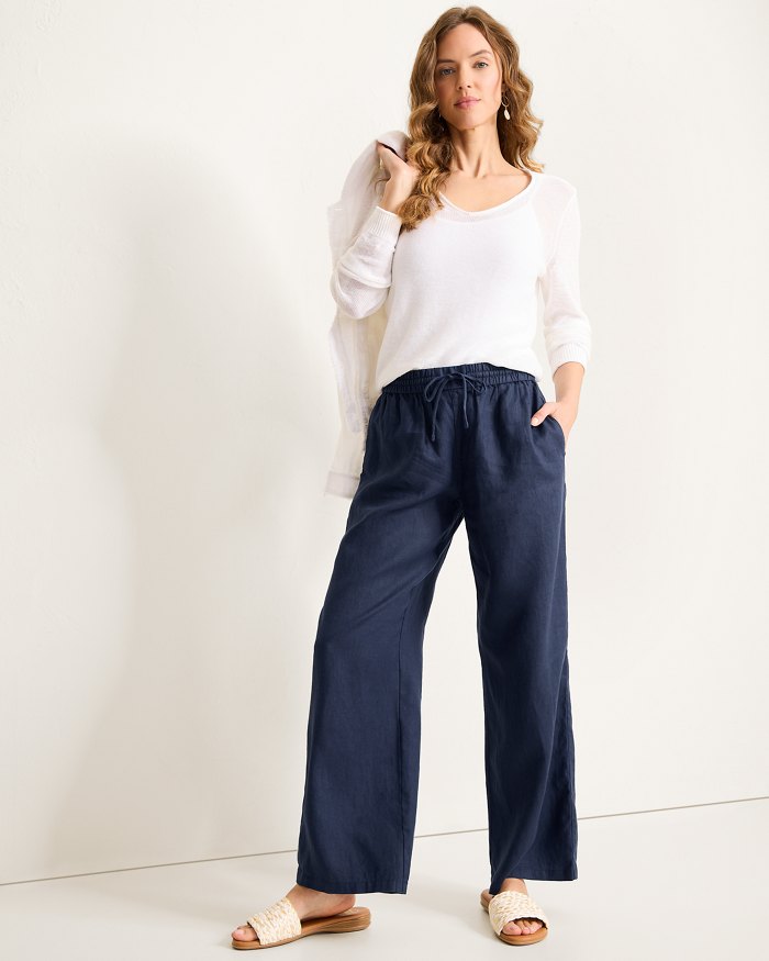 Two Palms High-Rise Linen Easy Pants