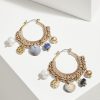 Indigo Shore Mixed Materials Charm Hoop Earrings