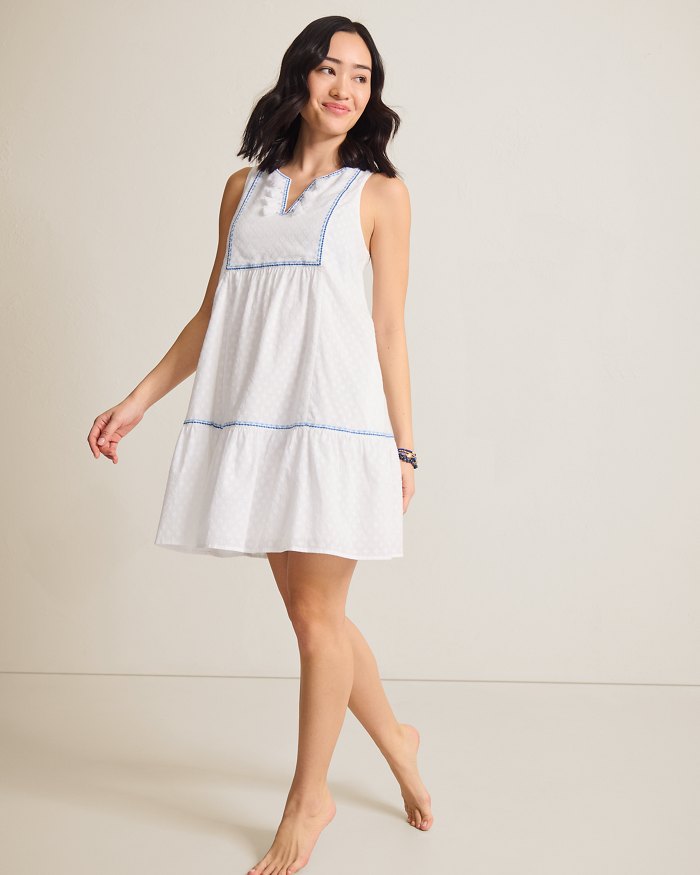Cotton Clip Tiered Coverup Dress