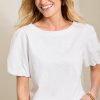 Eyelet Puff-Sleeve Lux T-Shirt