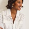 Two Palms Embroidered Flora Fresco Linen Jacket