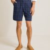 Big & Tall Midnight Check Stretch-Linen Shorts