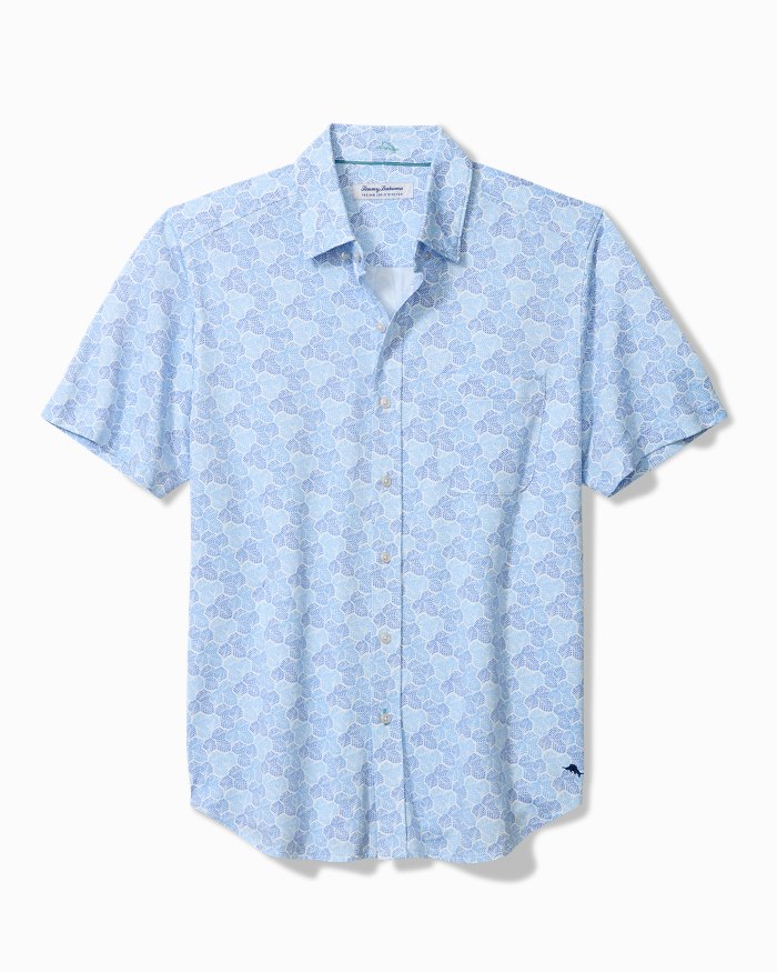 Big & Tall San Lucio Tri Leaf Geo Stretch Knit Shirt