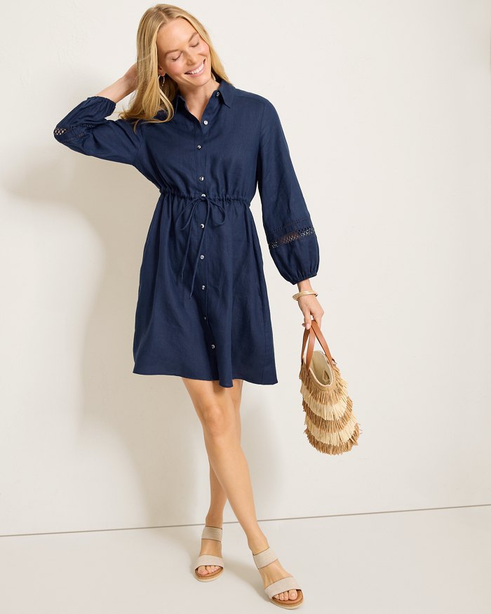 Coastalina Linen Shirt Dress