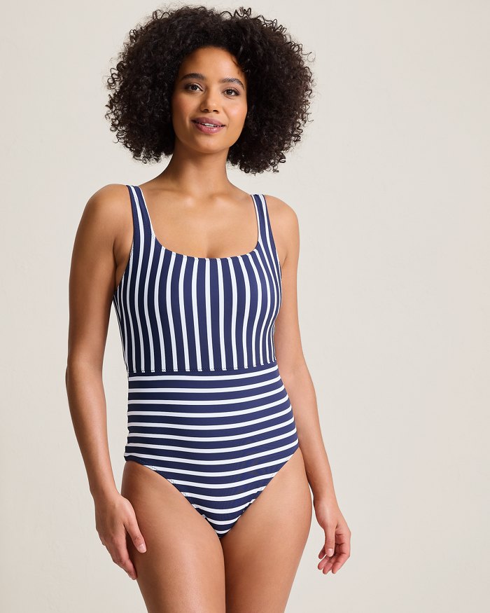 Coastline Stripe Reversible One-Piece Swimsuit