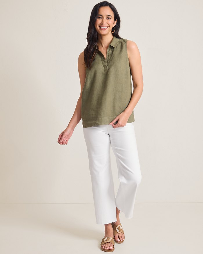 Ella Twill High-Rise Cropped Wide-Leg Jeans