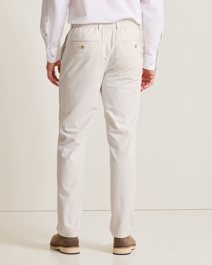 Nova Wave Stretch-Seersucker Sand Stripe Pants