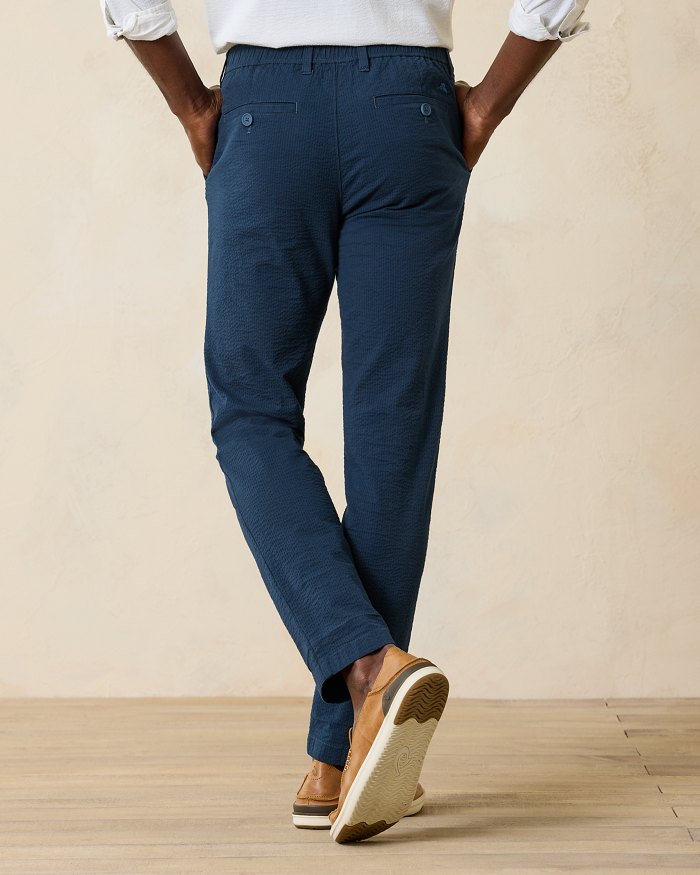 Big & Tall Nova Wave Half E-Waist Stretch-Seersucker Pants