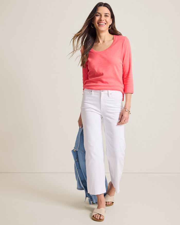 Ashby Isles Scoop-Neck 3/4-Sleeve T-Shirt