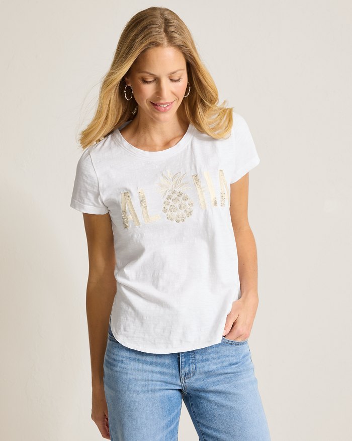 Aloha Embroidered Lux T-Shirt