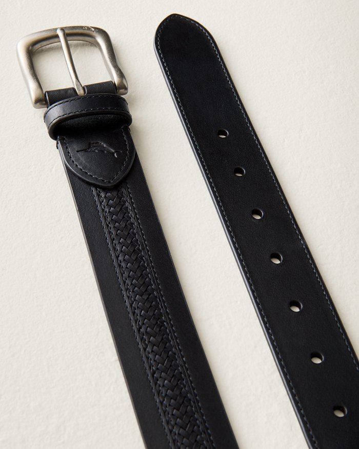 Lace Inlay Leather Belt