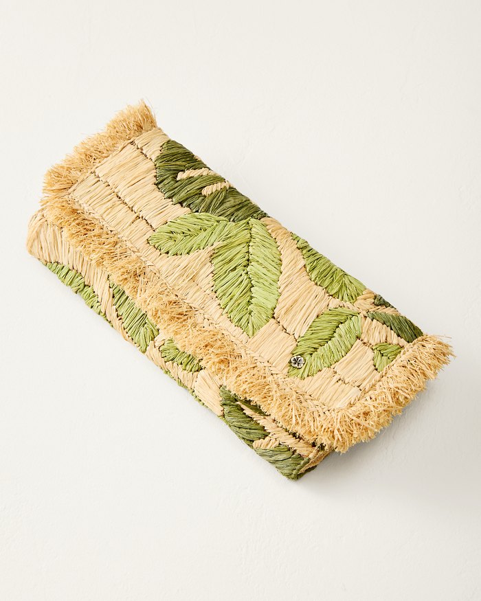Cabra Key Lime Raffia Clutch