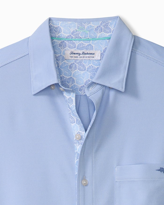 Big & Tall San Lucio Tri Leaf Geo Happy Hour Stretch Knit Shirt