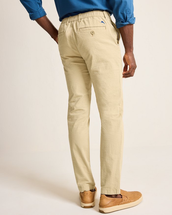 Nova Wave Half E-Waist Stretch-Seersucker Pants