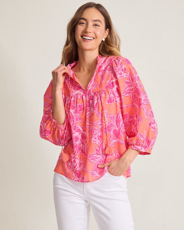 Paradiso Petals 3/4-Sleeve Top