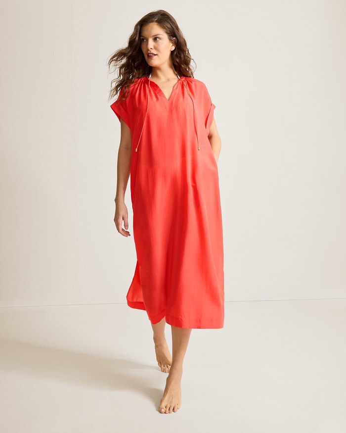 Capri Coast Linen-Blend Beach Caftan