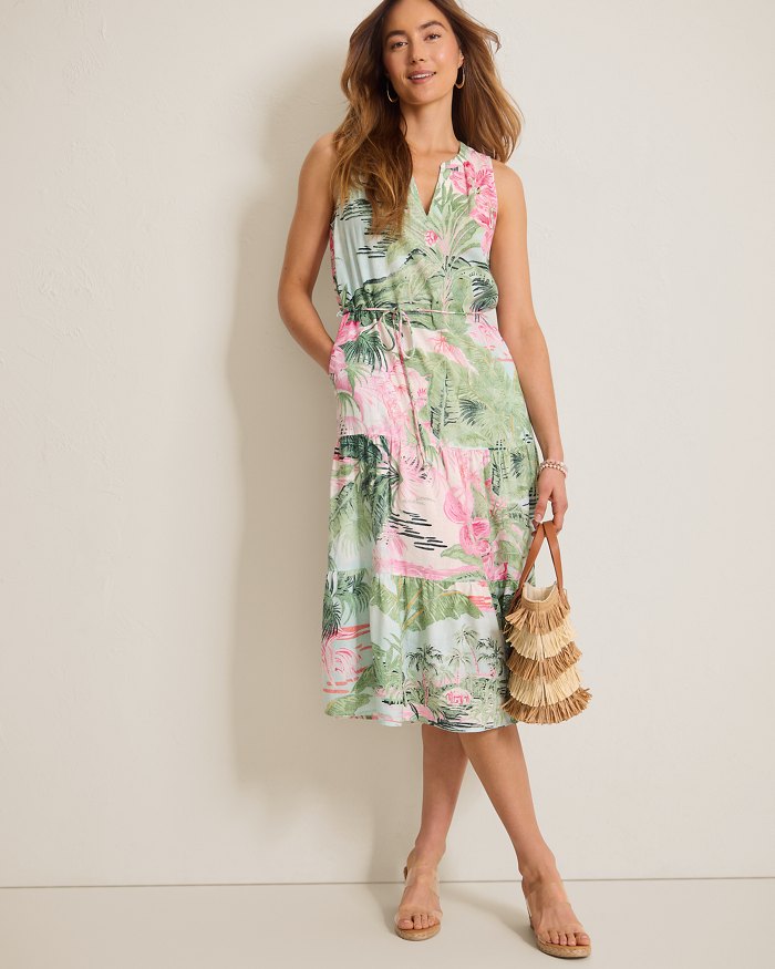 Garden Villa Linen-Blend Sundress