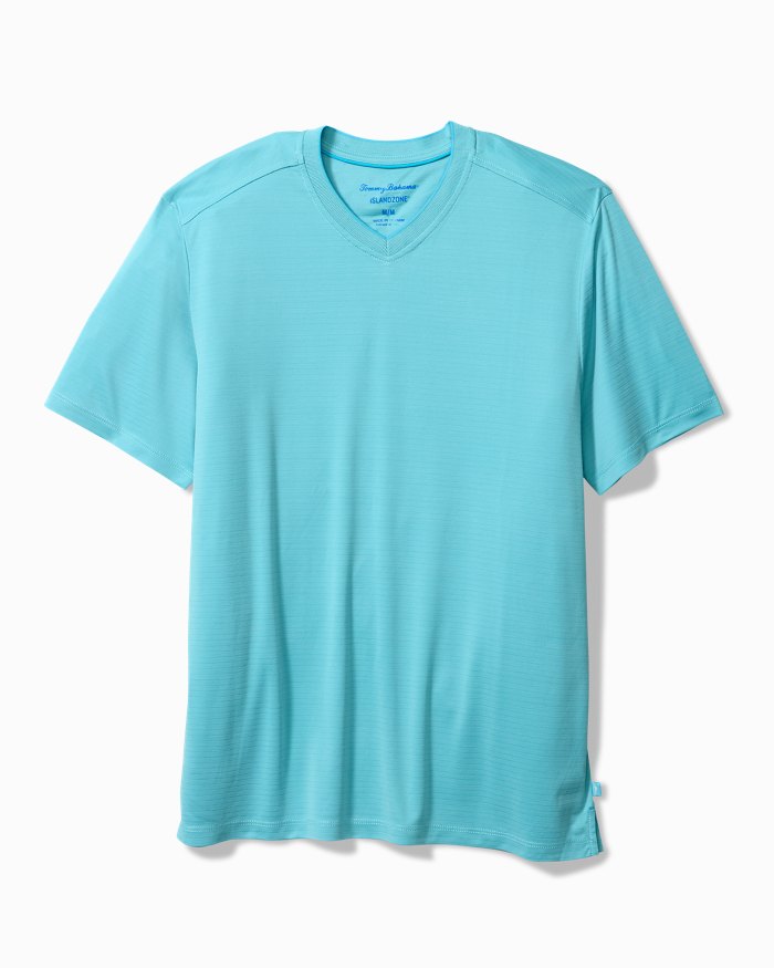 Big & Tall Bay Stripe V-Neck IslandZone® T-Shirt