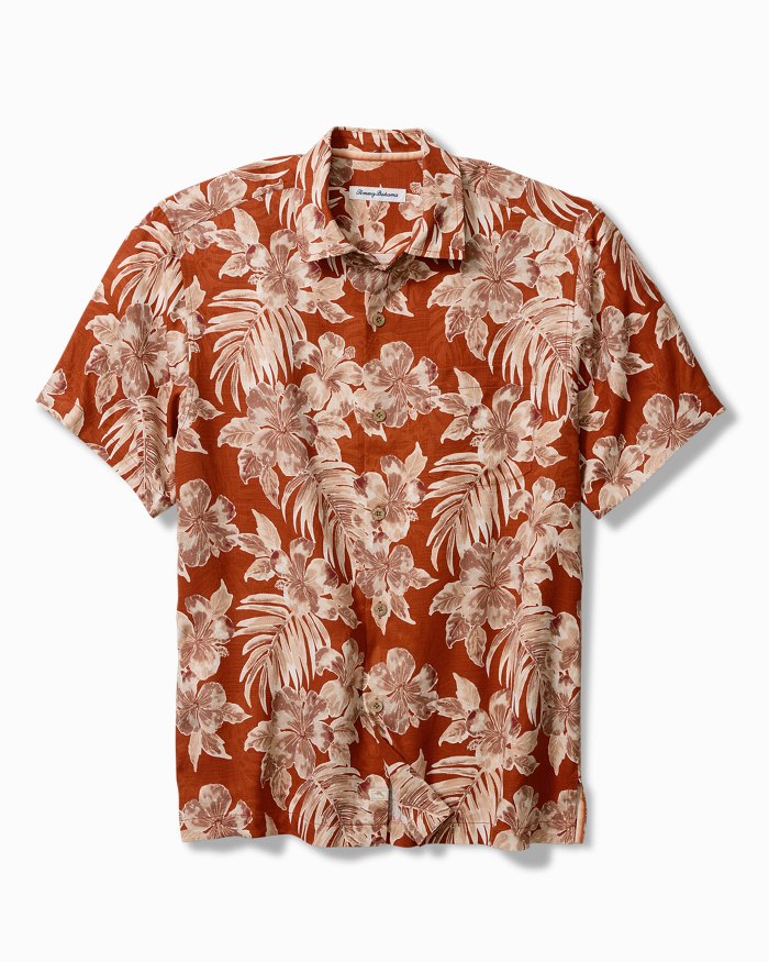 Big & Tall Ravello Blooms Silk Camp Shirt
