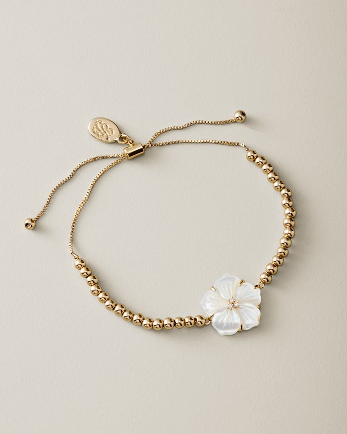 Flora Isles Mother of Pearl Hibiscus Bracelet