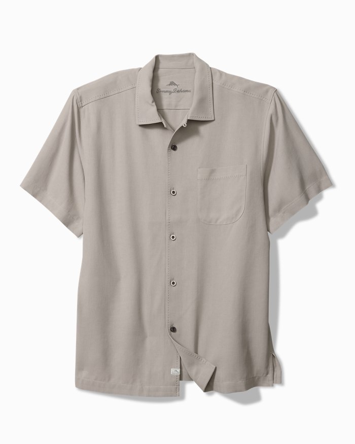 Hawaiian Herringbone Silk Camp Shirt