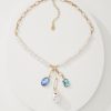Tidal Treasure Pearl and Stone Charm Necklace