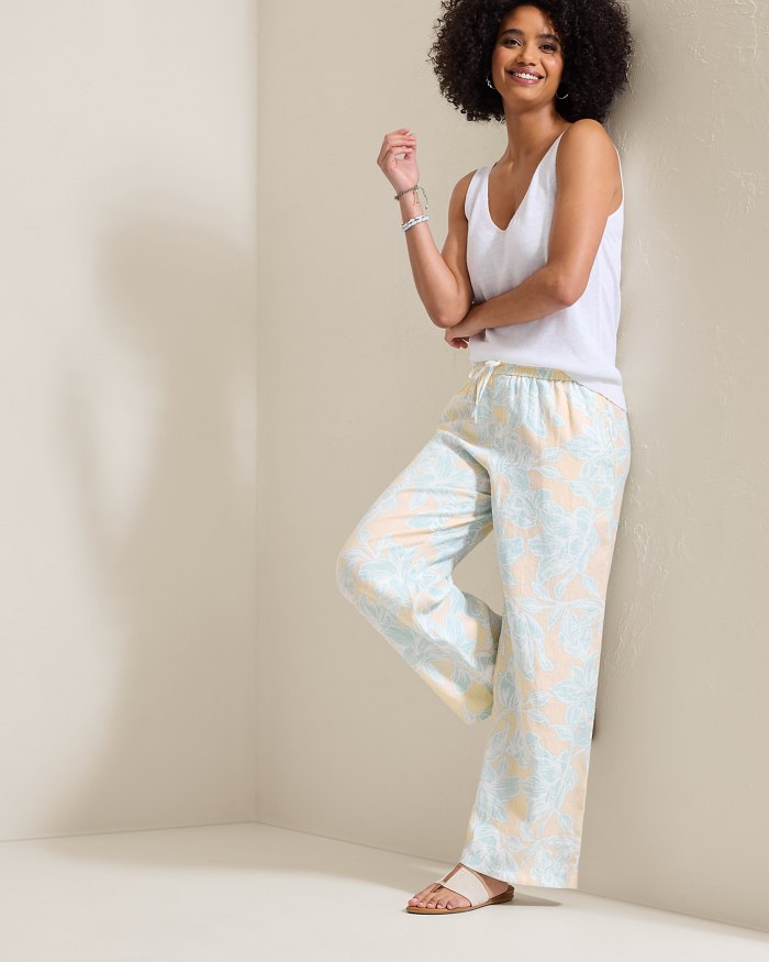 Two Palms Paradiso Petals High-Rise Linen Easy Pants