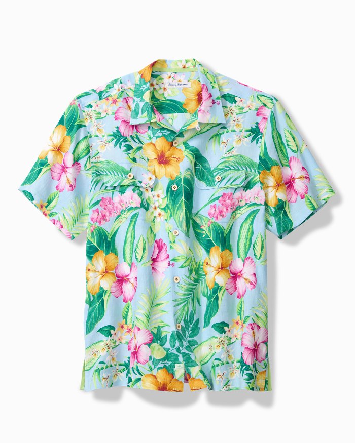 Hibiscus Heritage Linen Camp Shirt