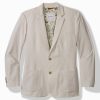 Nova Wave Stretch-Seersucker Sand Stripe Blazer