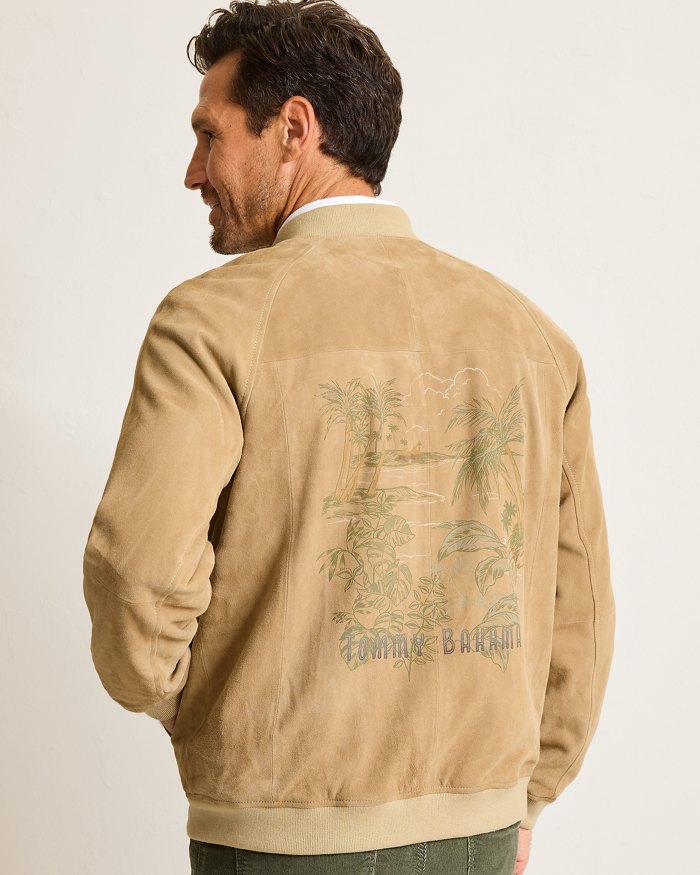 Collector's Series '24 Paradise Oasis Suede Bomber Jacket