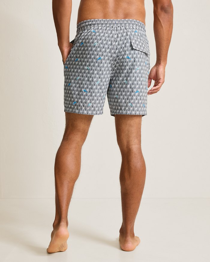 Naples Tile Pool Geo 6-Inch Swim Trunks