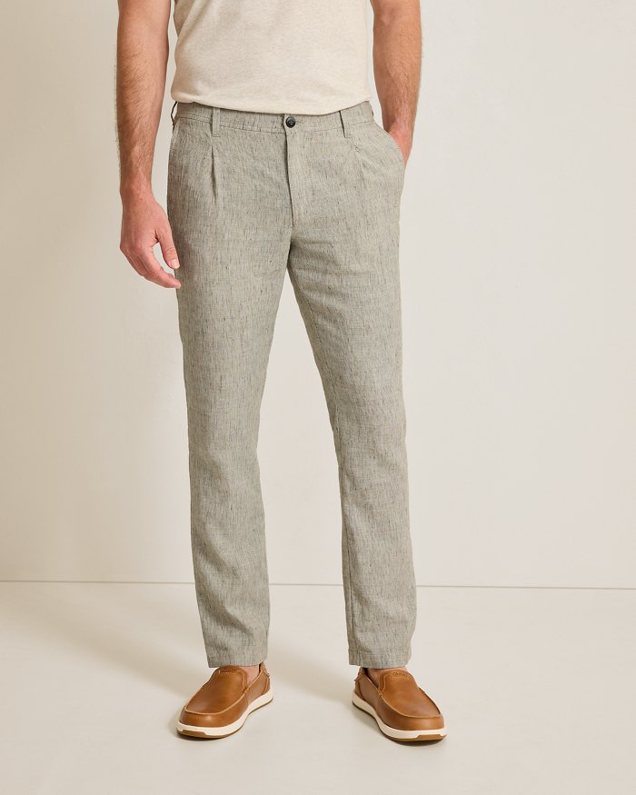 Big & Tall Isla Sands Stripe Stretch-Linen Pants