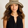 Crochet Stripe Raffia Bucket Hat