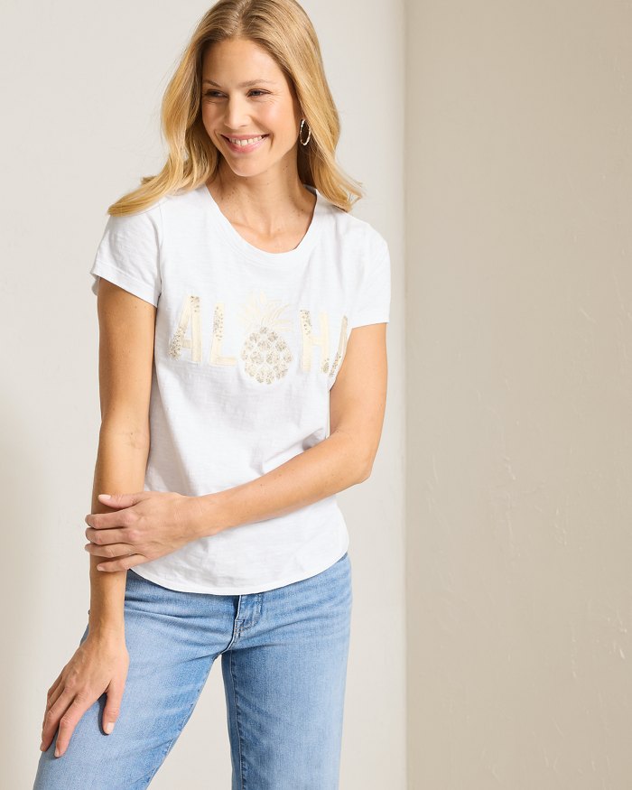 Aloha Embroidered Lux T-Shirt