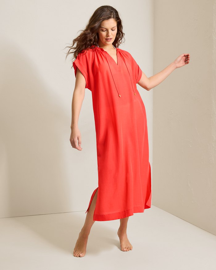 Capri Coast Linen-Blend Beach Caftan