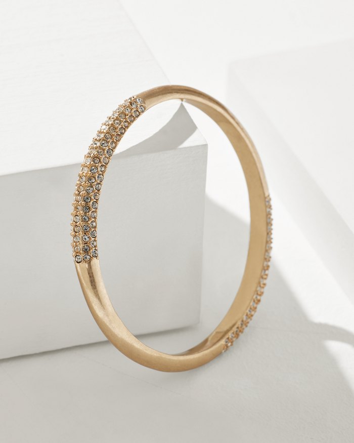 Pearl Island Gold Pave Bangle