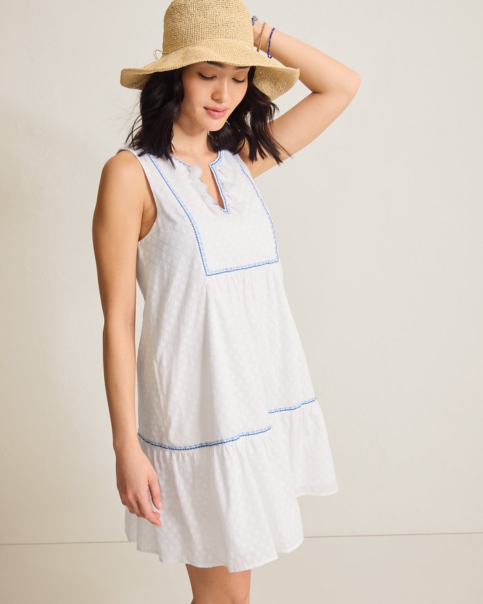 Cotton Clip Tiered Coverup Dress