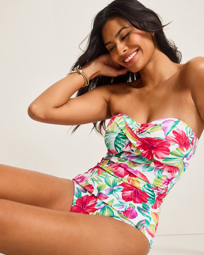 Island Cays Fiesta Bandeau One-Piece Swimsuit
