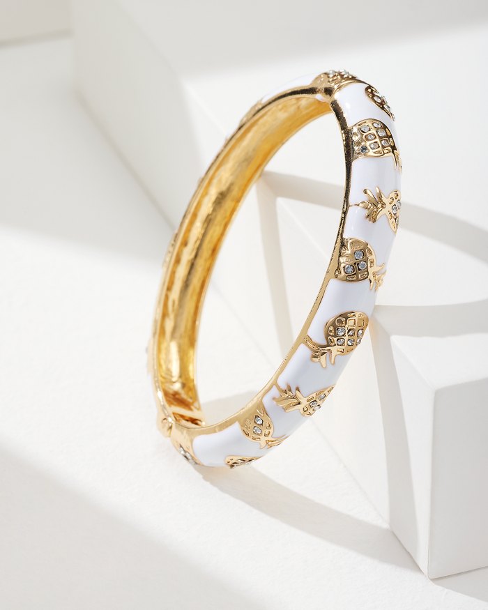 Pearl Island Pineapple Enamel Bangle