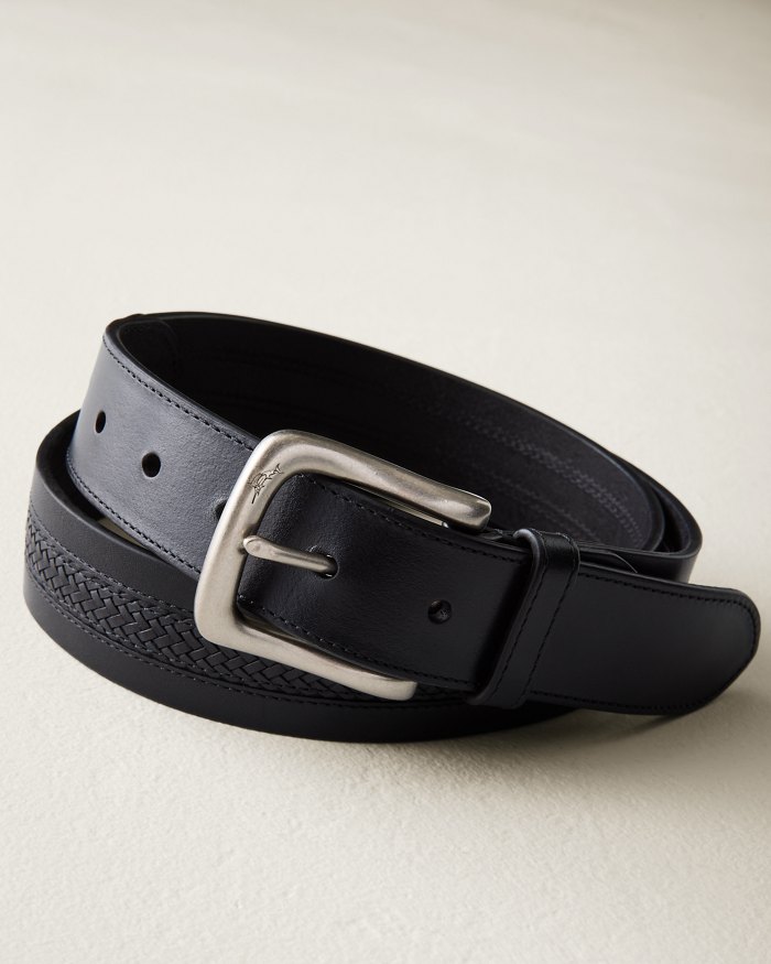 Lace Inlay Leather Belt
