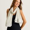 Metallic Stripe Silk Wrap Scarf