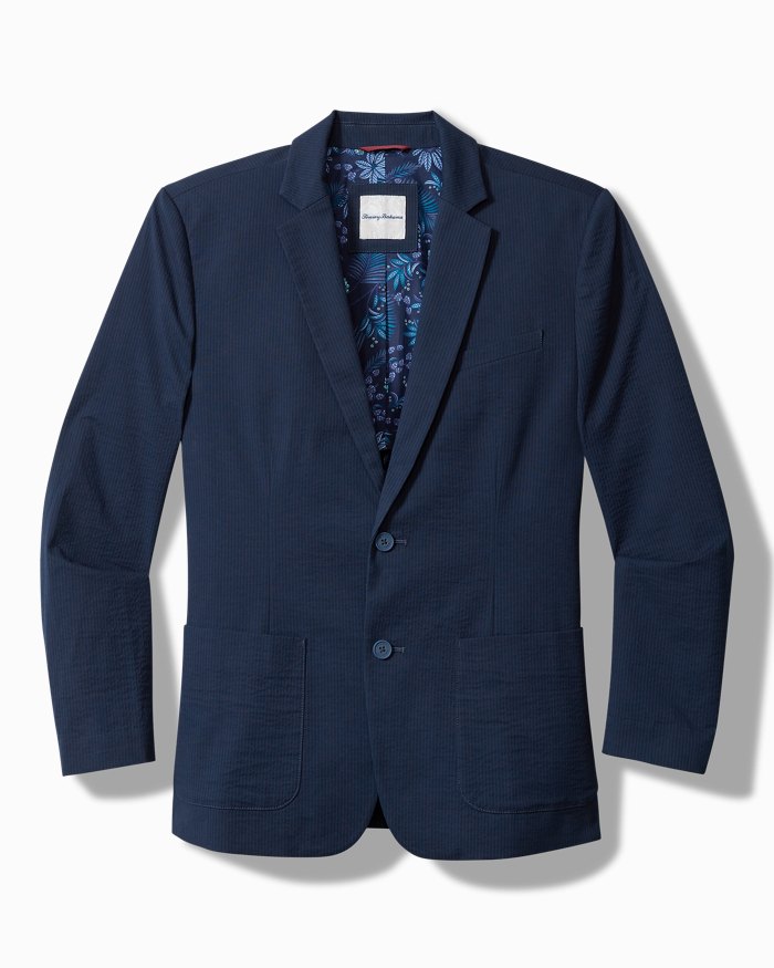 Big & Tall Nova Wave Stretch-Seersucker Blazer