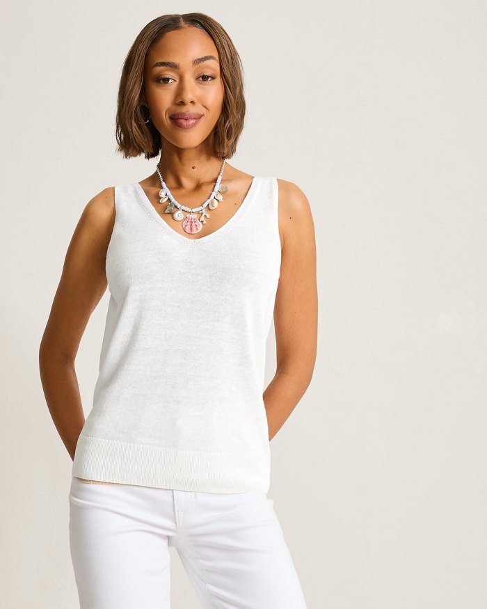 Addison Sleeveless Linen-Blend Sweater
