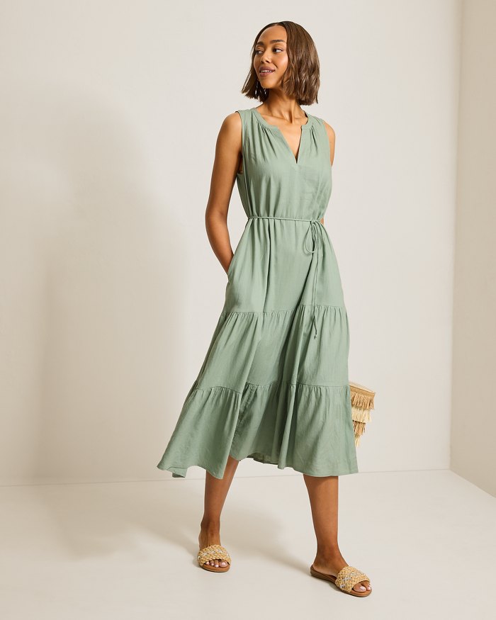 Palm Shores Linen-Blend Sundress