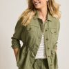 Two Palms Linen Raw-Edge Utility Jacket