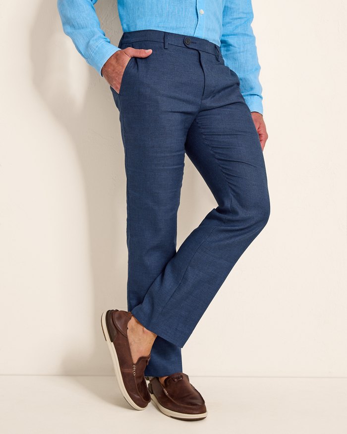 Big & Tall Latigo Beach Linen-Blend Flat-Front Pants