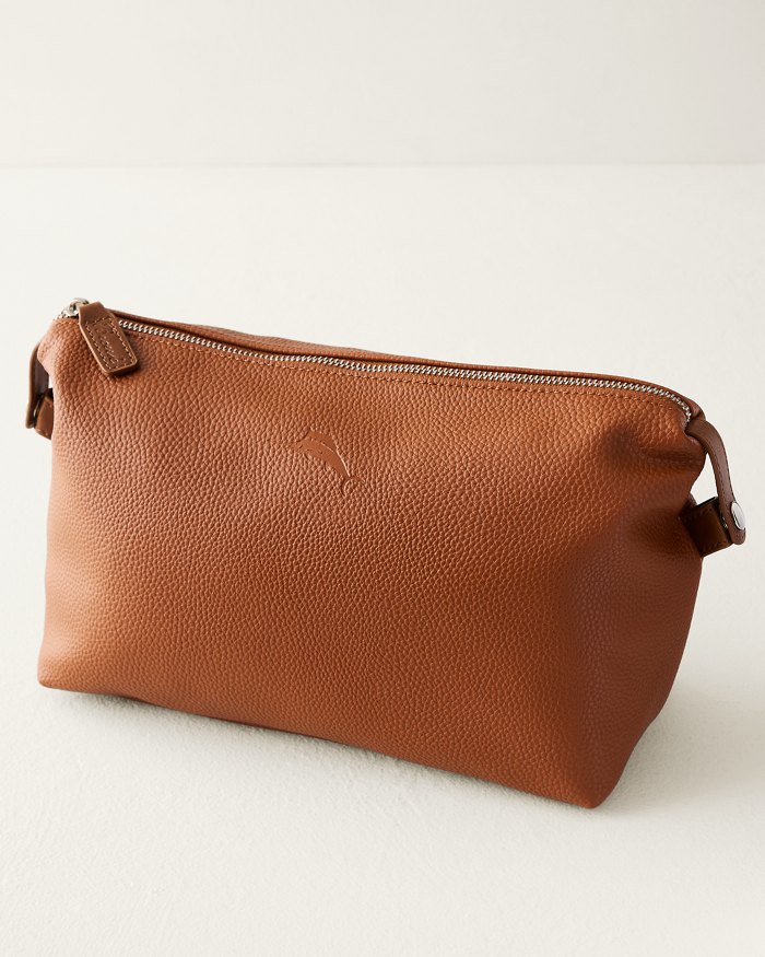 Brown Embossed Marlin Dopp Kit