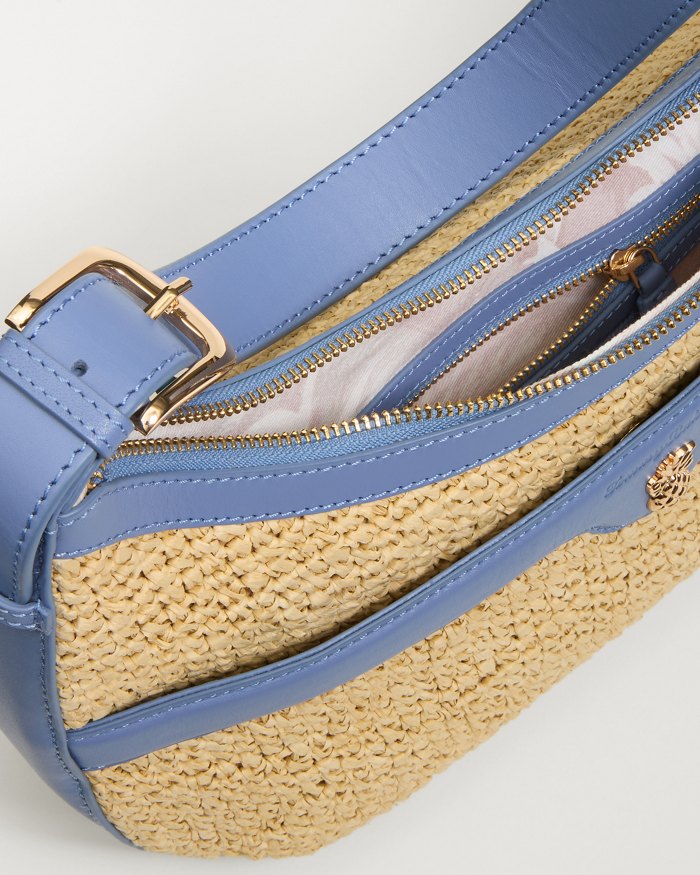 Raffia & Leather Shoulder Bag