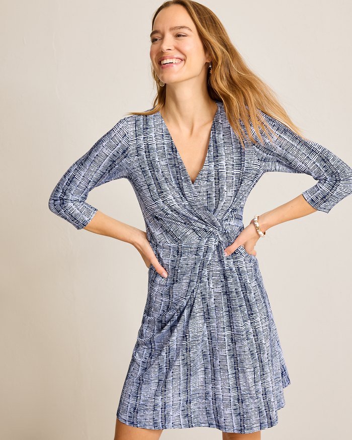 Sophia Clear Waters Faux-Wrap Dress