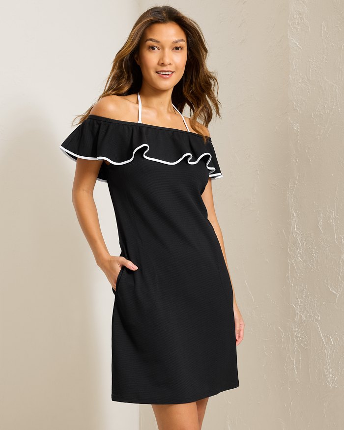 Island Cays Cabana Off-the-Shoulder Coverup Dress